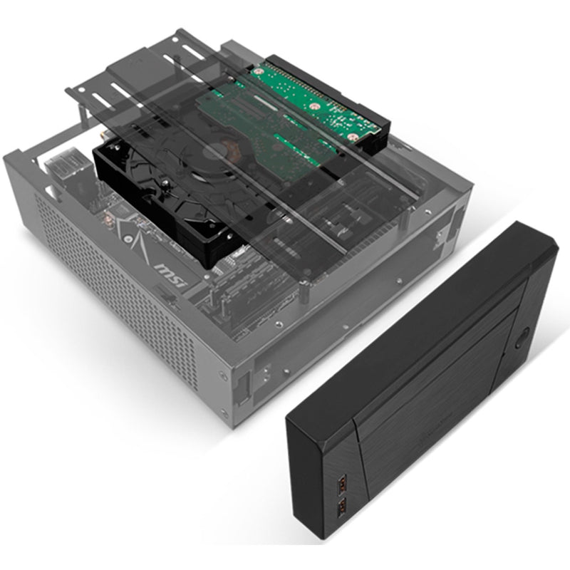 Afbeelding laden in galerijviewer, Silverstone sst-ml10b htpc behuizing (zwart | 2x usb-a)
