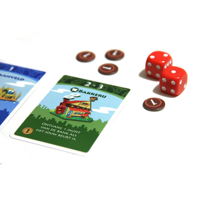 Afbeelding laden in galerijviewer, White goblin games machi koro dobbelspel (nederlands, 2 - 5 spelers, 40 minuten, vanaf 7 jaar)