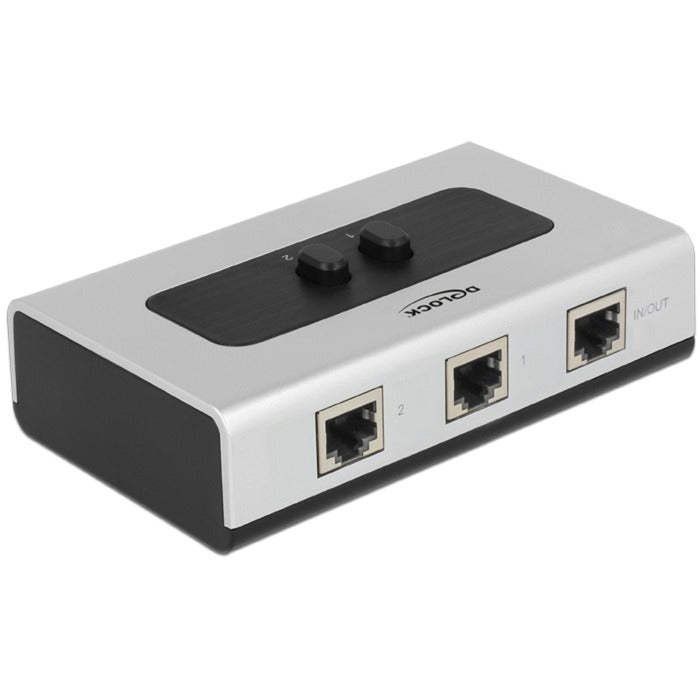 Afbeelding laden in galerijviewer, Delock switch rj45 10 100 1000 mbps 2 port (grijs zwart)