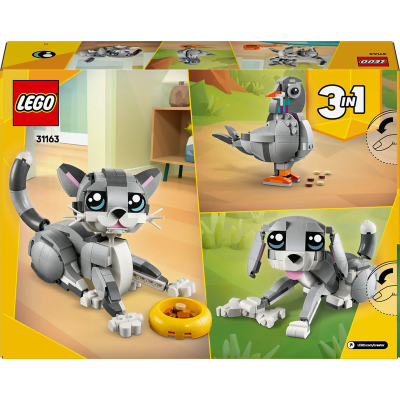 Afbeelding laden in galerijviewer, Lego creator 3in1 speelse kat, hond en duif speelgoed voor meisjes en jongens 8 jaar vanaf 31163