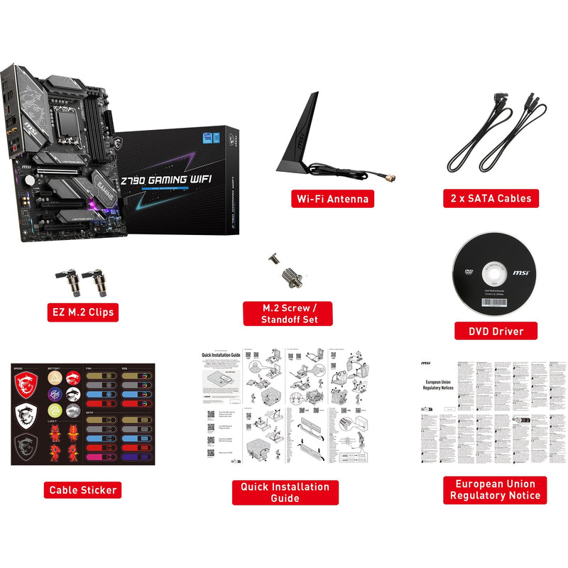 Afbeelding laden in galerijviewer, Msi z790 gaming plus wifi socket 1700 moederbord (grijs zwart, raid, 2.5 gb-lan, wi-fi 6e, bt, sound, atx)