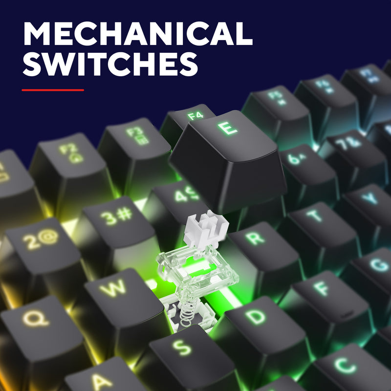 Afbeelding laden in galerijviewer, Trust gxt 871 zora mechanisch gaming toetsenbord (zwart, us lay-out (qwerty), huano red, 100%, rgb)