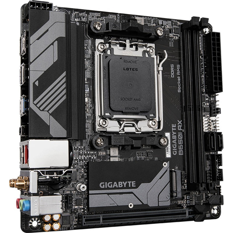 Afbeelding laden in galerijviewer, Gigabyte b650i ax socket am5 moederbord (zwart grijs, raid, 2.5 gb-lan, wlan, bt, sound, mini-itx)