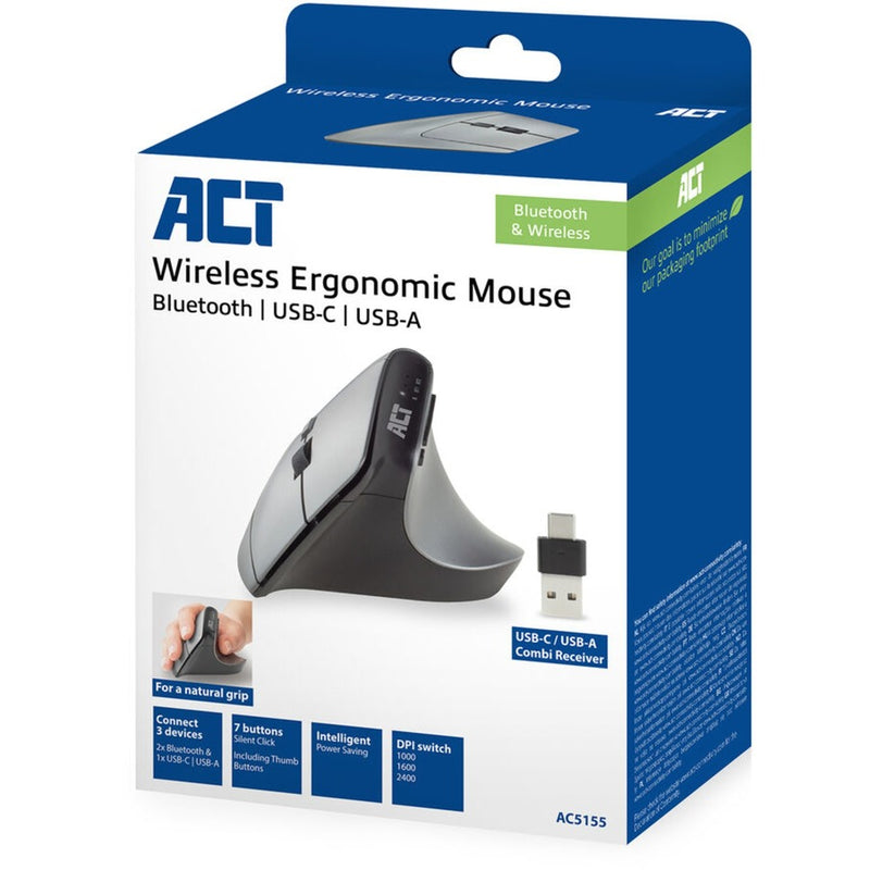 Afbeelding laden in galerijviewer, Act draadloze muis ac5155 bluetooth zwart, zilver