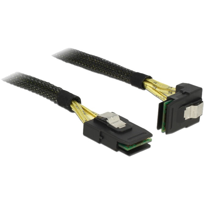 Afbeelding laden in galerijviewer, Delock mini sas sff-8087 > mini sas sff-8087 angled , 1m kabel (zwart, 83642)