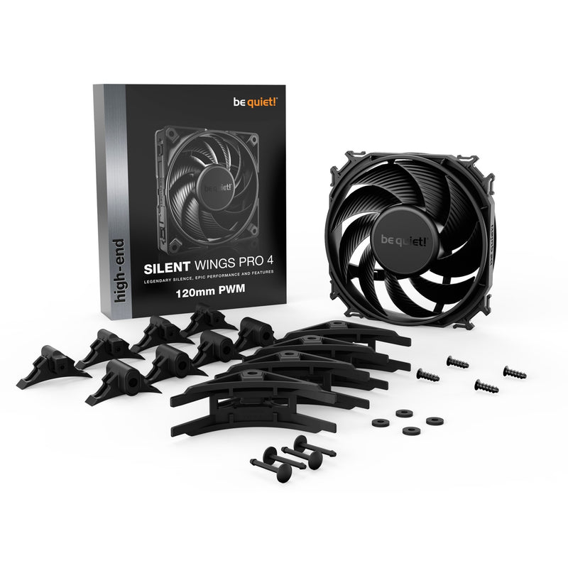 Afbeelding laden in galerijviewer, Be quiet! silent wings pro 4 pwm case fan (zwart, 120 x 120 x 25 mm)