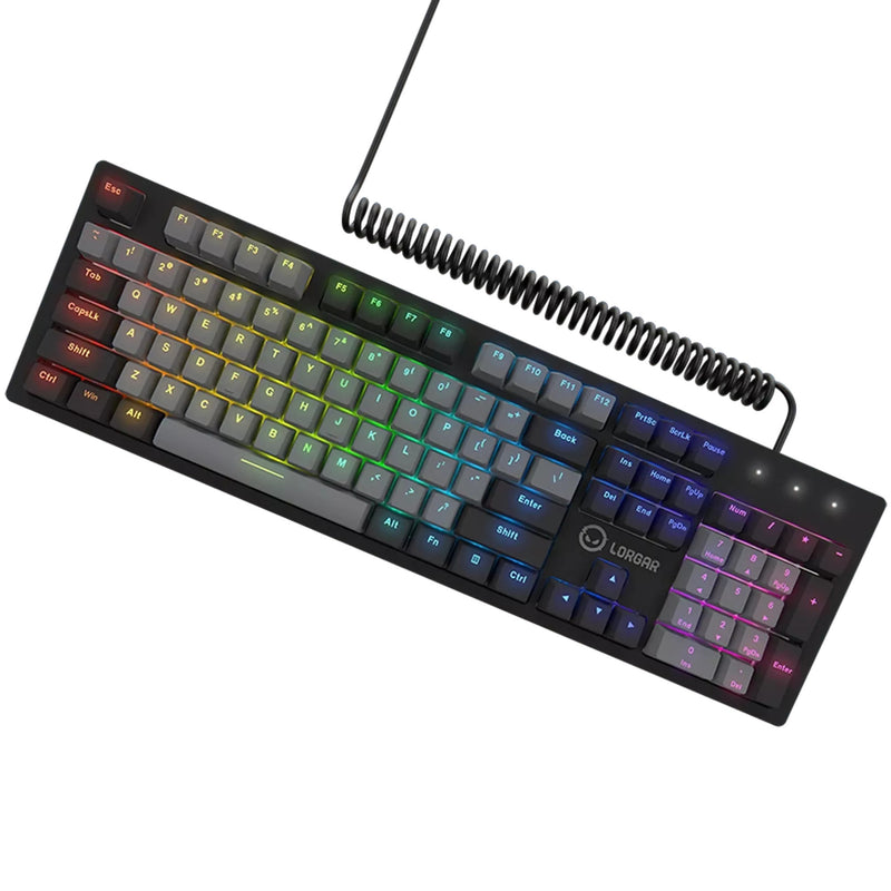 Afbeelding laden in galerijviewer, Lorgar azar 514, gaming toetsenbord (zwart, us lay-out, logar dream, rgb)