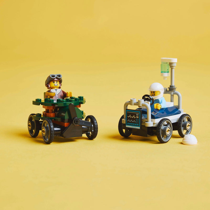 Afbeelding laden in galerijviewer, Lego city - raceautopakket: vliegtuig vs. ziekenhuisbed constructiespeelgoed (60459 | zeepkistenraceset)