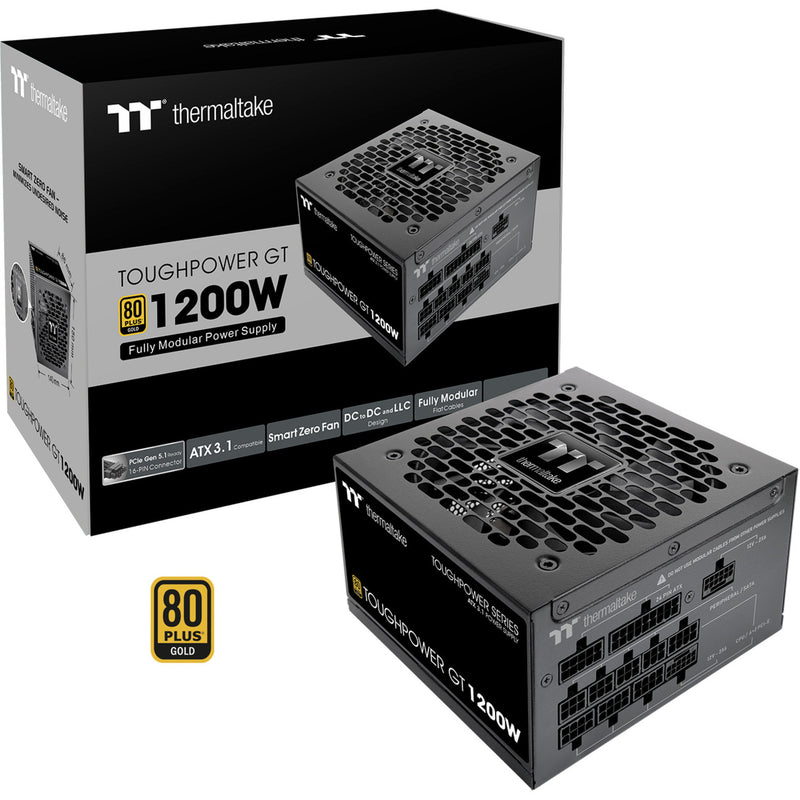 Afbeelding laden in galerijviewer, Thermaltake toughpower gt modulaire 1200 watt voeding (zwart, 5x pcie)