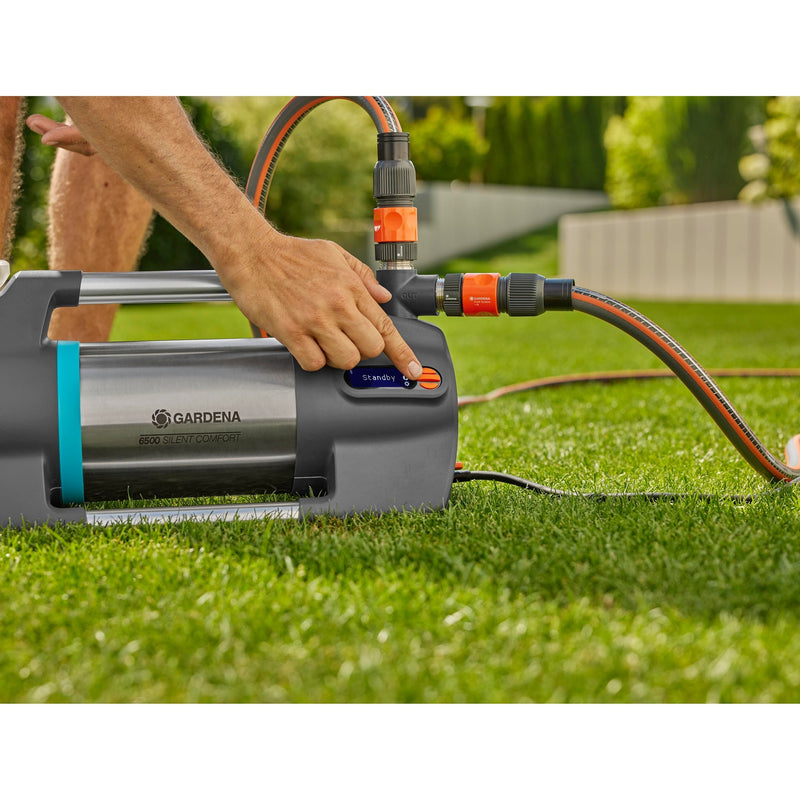 Afbeelding laden in galerijviewer, Gardena besproeiingspomp 6500 silentcomfort (donkergrijs roestvrij staal, 1300 watt | bluetooth)