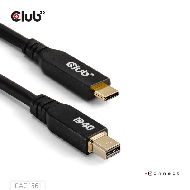 Afbeelding laden in galerijviewer, Club 3d usb-c naar minidisplayport dp40 bidirectioneel adapter (zwart, 2 meter, vesa-gecertificeerd)