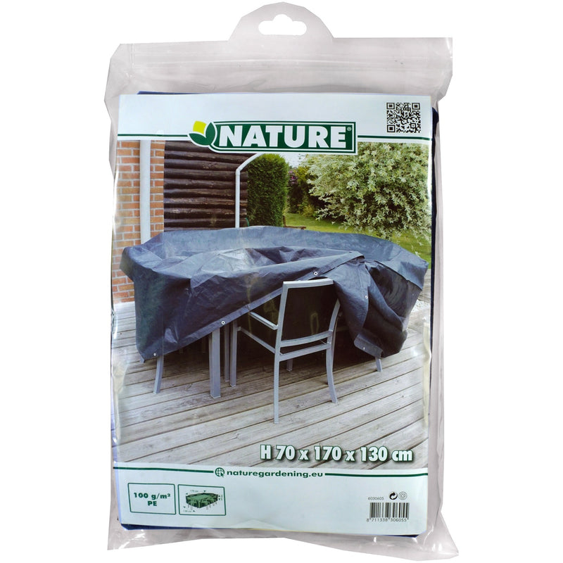 Afbeelding laden in galerijviewer, Nature tuinmeubelafdekhoes voor rechthoekige tafel en stoelen afdekking (grijs)