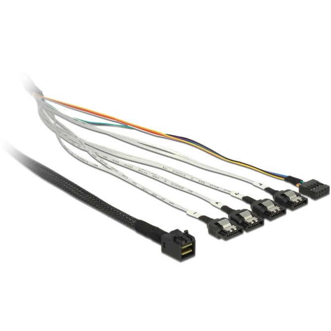 Afbeelding laden in galerijviewer, Delock cable mini sas hd sff-8643 > 4 x sata 7 pin, 0,5m kabel (83315, + sideband)