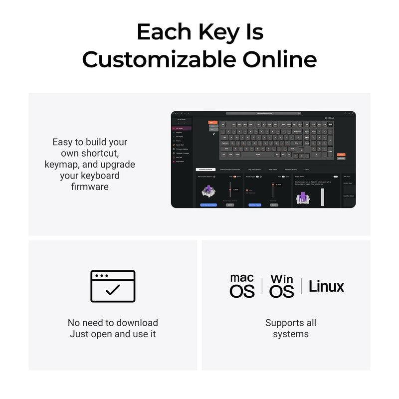 Afbeelding laden in galerijviewer, Keychron q5 he qmk wireless custom keyboard (wit, us lay-out (qwerty), gateron double-rail magnetic nebula, 96%, rgb leds, osa double-shot pbt, hot swap, knob, 2.4ghz | bluetooth 5.1 | usb-c)