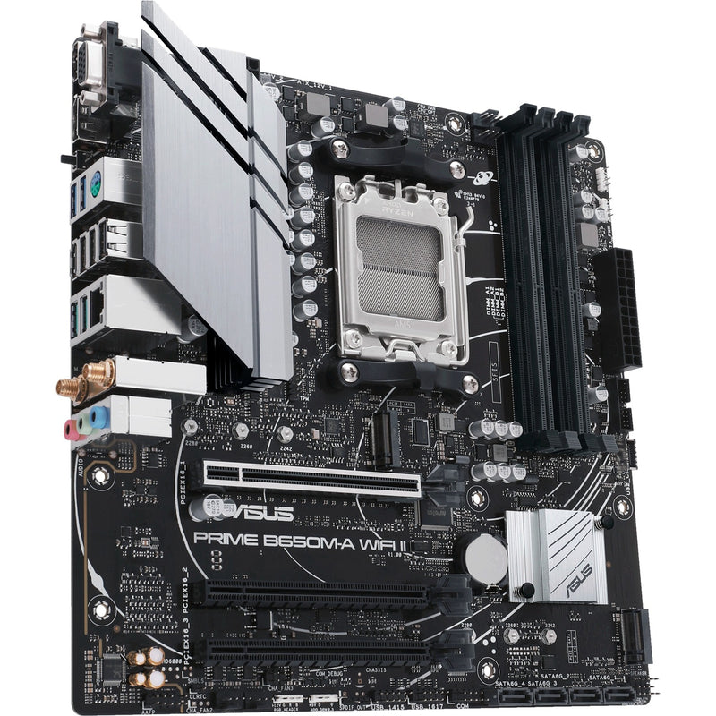 Afbeelding laden in galerijviewer, Asus prime b650m-a wifi ii socket am5 moederbord (zwart, raid, 2,5gb-lan, wlan, bt, sound, µatx)