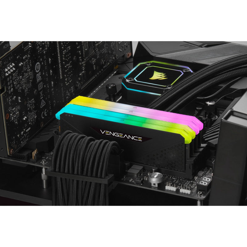 Afbeelding laden in galerijviewer, Corsair vengeance rgb rs 16 gb ddr4-3200 (2x 8 gb) werkgeheugen (zwart, cmg16gx4m2e3200c16, xmp 2.0)