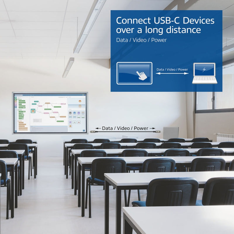 Afbeelding laden in galerijviewer, Act connectivity usb-c 3.2 gen2 active optical cable (aoc) aansluitkabel (grijs zwart, 5 meter)