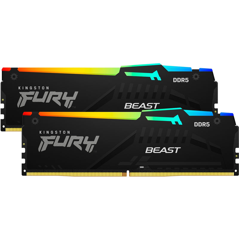 Afbeelding laden in galerijviewer, Kingston fury 64 gb ddr5-6000 (2x 32 gb) kit werkgeheugen (zwart, kf560c36bbeak2-64, beast rgb, expo)