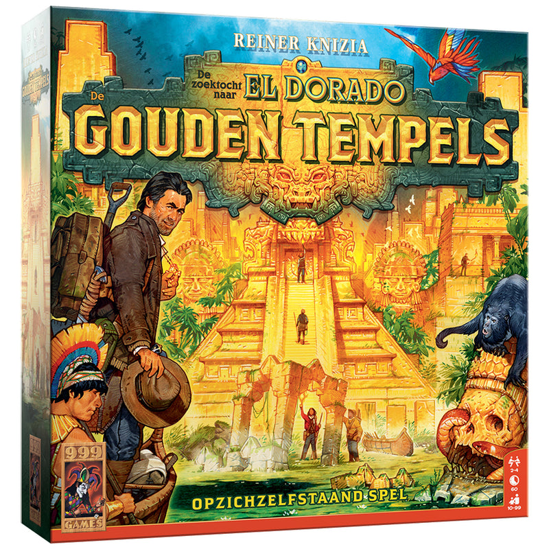 Afbeelding laden in galerijviewer, 999games 999 games de zoektocht naar el dorado: de gouden tempels bordspel (nederlands, 2 - 4 spelers, 60 minuten, vanaf 10 jaar)