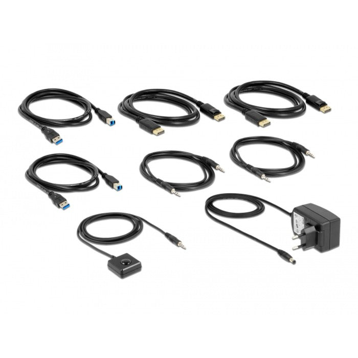 Afbeelding laden in galerijviewer, Delock displayport 1.4 8k kvm-switch (grijs zwart)