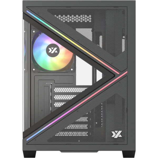 Afbeelding laden in galerijviewer, Xyz pc gear qubex midi tower behuizing (zwart | 2x usb-a | 1x usb-c | tempered glass)