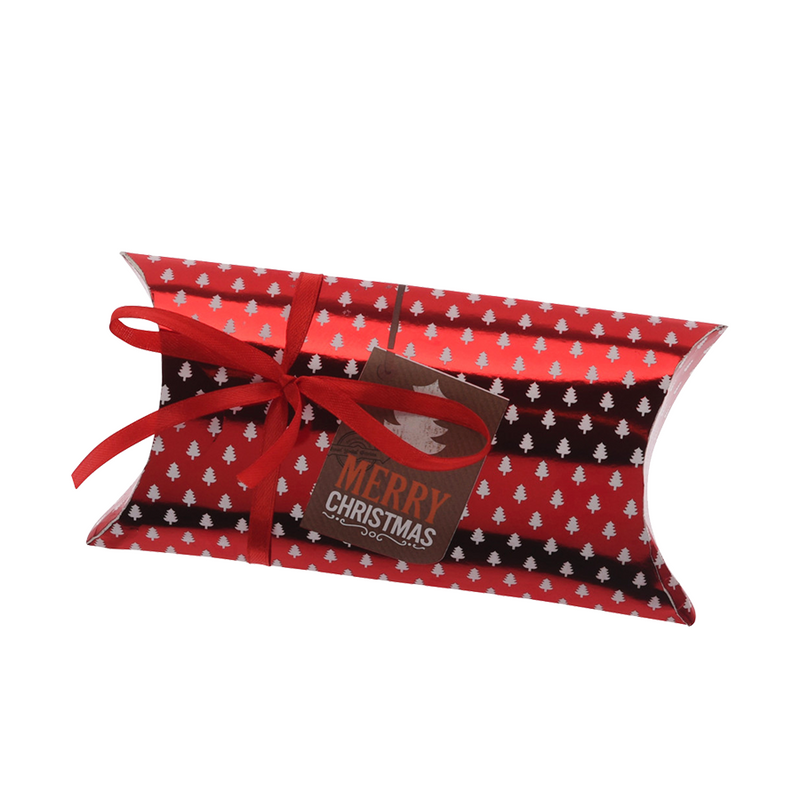 Afbeelding laden in galerijviewer, Geschenkdoos kerst rood 18x9cm 4 stuks
