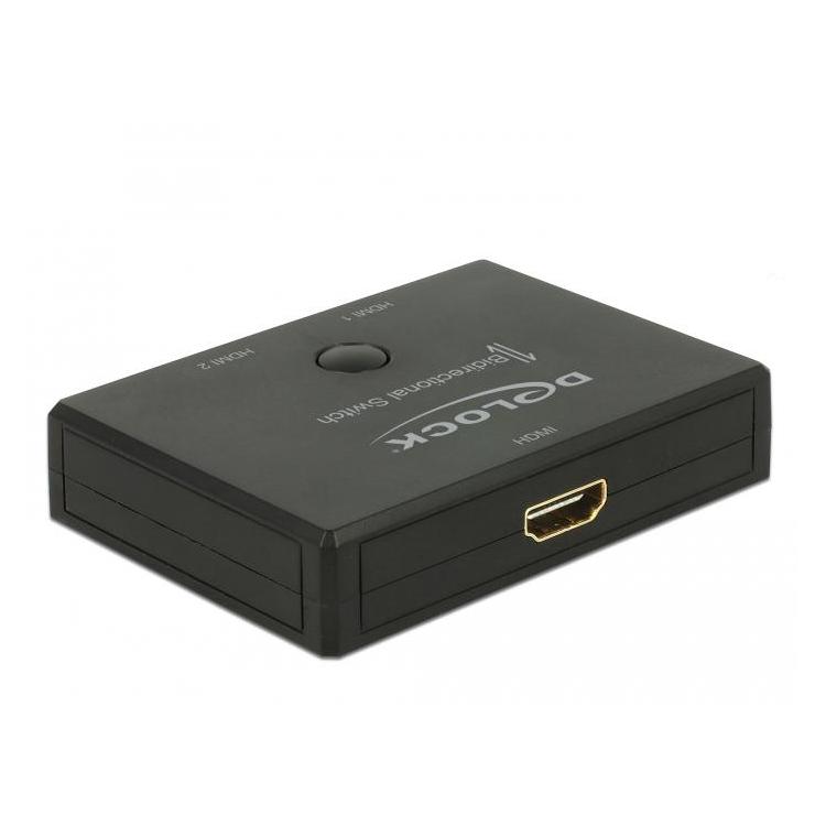 Afbeelding laden in galerijviewer, Delock hdmi 2 - 1 switch bidirectional 4k 60 hz hdmi switch (zwart)