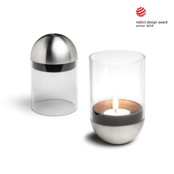 Afbeelding laden in galerijviewer, Höfats Gravity Candle windlicht 13 cm zilver