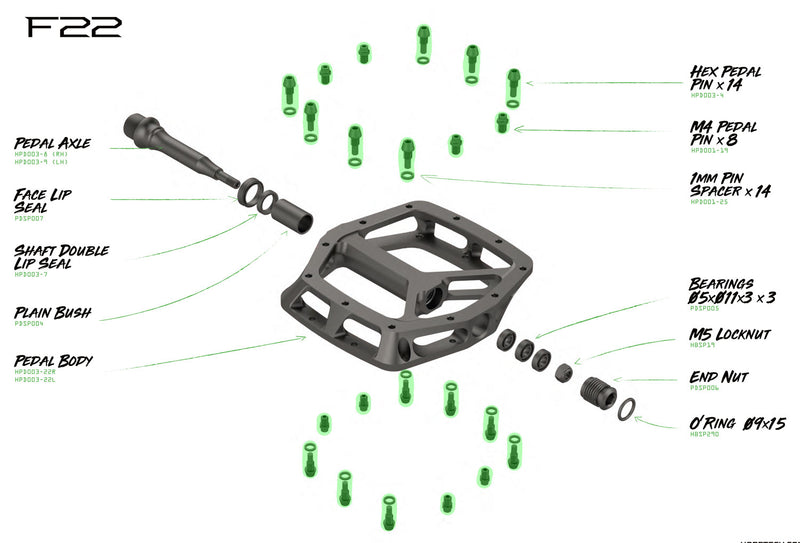 Afbeelding laden in galerijviewer, Hope pins for f22 platform pedals
