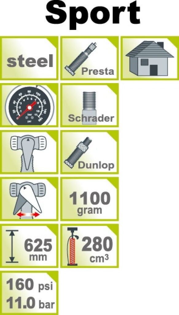 Afbeelding laden in galerijviewer, Icetoolz 240a451 hogedrukpomp voetpomp staal met meter 160psi geel