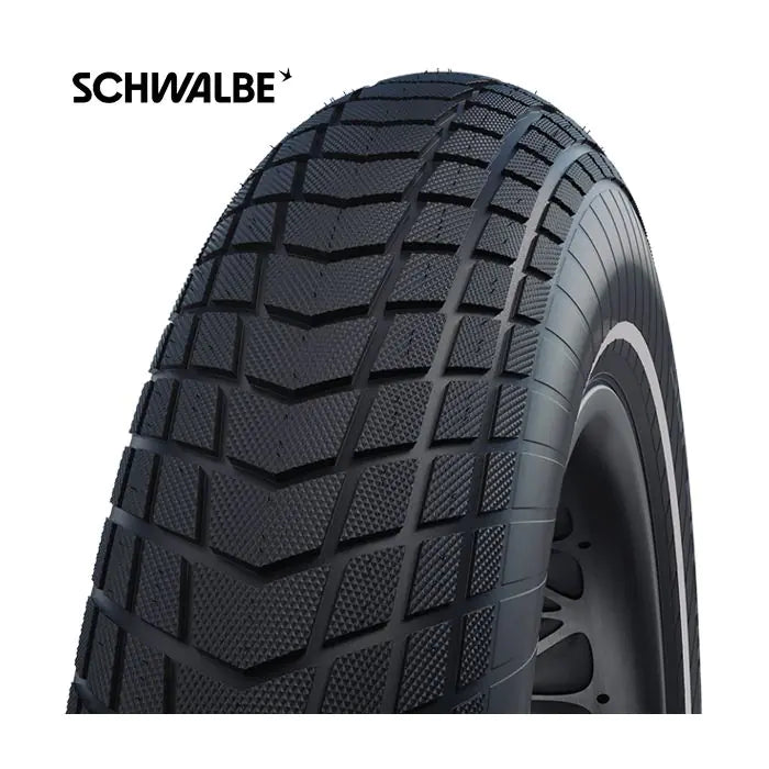 Afbeelding laden in galerijviewer, Schwalbe fatbike buitenband - zwart met reflectie - 20x4.00 - comfort en betrouwbaarheid