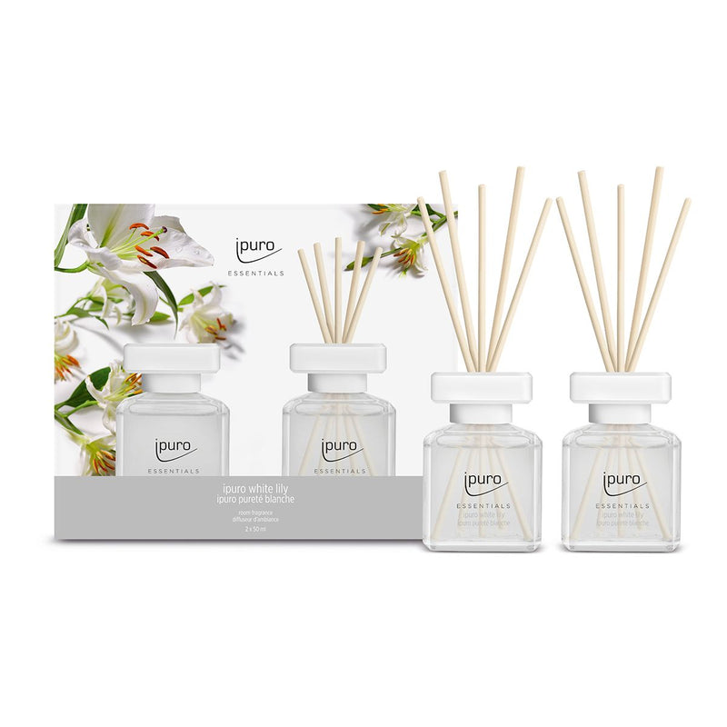Afbeelding laden in galerijviewer, Ipuro geurdiffuser white lily 2 x 50 ml