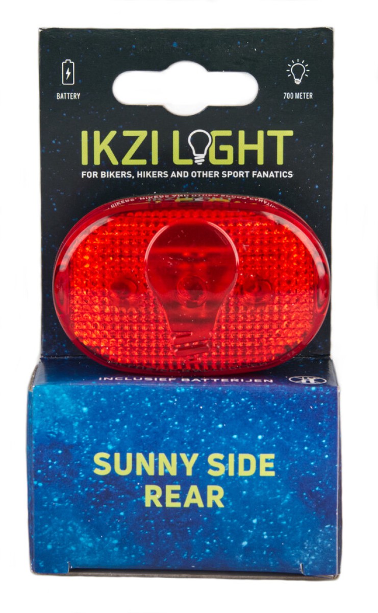 Afbeelding laden in galerijviewer, Ikzilight achterlicht 3-led rood inclusief batterijen op kaart