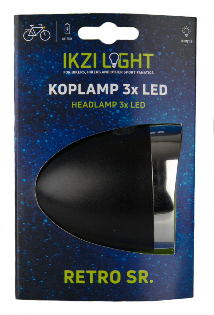 Afbeelding laden in galerijviewer, Koplamp Retro LED Zwart Batterij