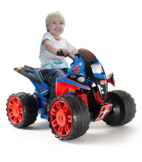 Afbeelding laden in galerijviewer, Injusa Spider-Man The accuvoertuig quad 12V blauw rood