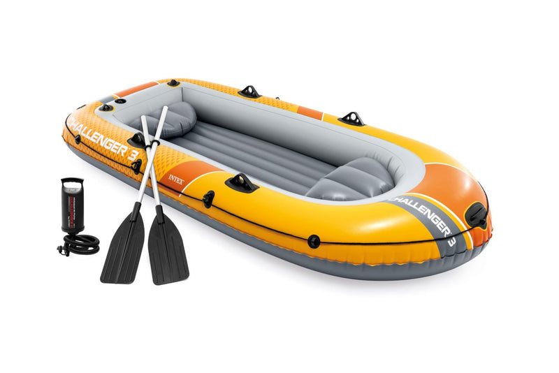Afbeelding laden in galerijviewer, Intex challenger 3-persoons boot set inclusief peddels en pomp 295x137x43cm