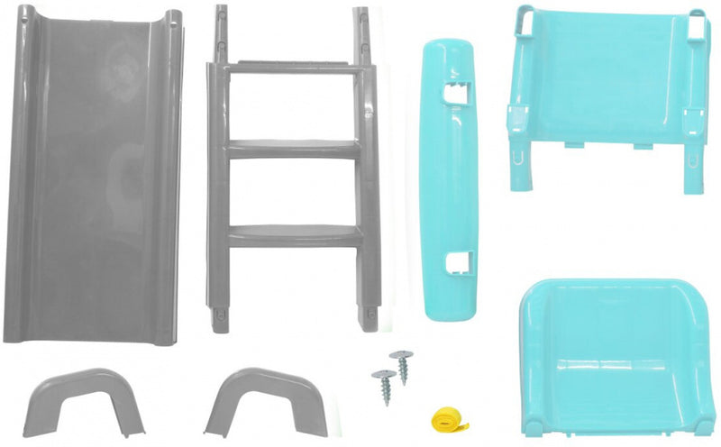 Afbeelding laden in galerijviewer, Jamara Funny glijbaan junior 145 x 59 x 79 cm turquoise grijs