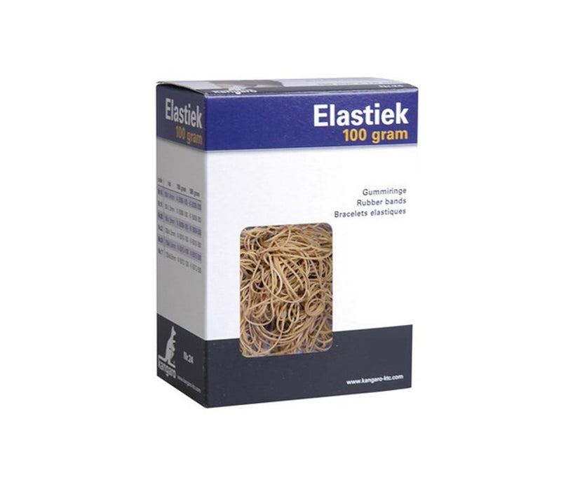 Afbeelding laden in galerijviewer, Kangaro elastiek nr.77 125x8mm 100 gram. postbode elastiek