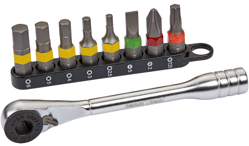 Afbeelding laden in galerijviewer, Katana mini ratchet incl. bit set 9-pieces