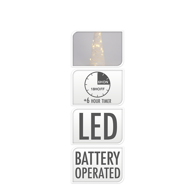 Afbeelding laden in galerijviewer, Kegel led wit 40 leds 78cm