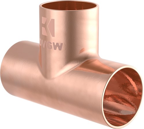 Afbeelding laden in galerijviewer, Kirchhoff koperen t-stuk, blank, 18 mm, 3 sockets, (5130) - 989044017