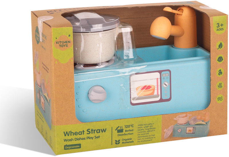 Afbeelding laden in galerijviewer, Kitchen toys Speelgoed Wastafel met Stromend Water 11-delig