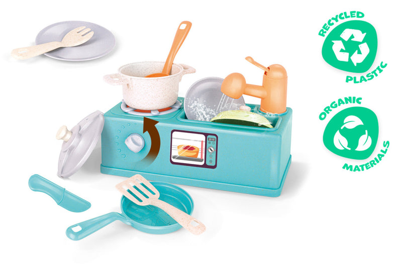 Afbeelding laden in galerijviewer, Kitchen toys Speelgoed Wastafel met Stromend Water 11-delig