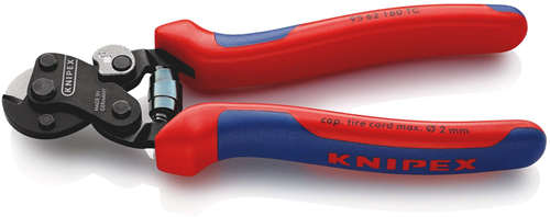 Afbeelding laden in galerijviewer, Knipex staaldraadschaar voor bandenkoord | meer-componentengrepen | gebruineerd | lengte 160 mm - 95 62 160 tc