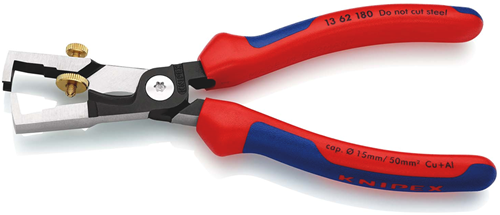 Afbeelding laden in galerijviewer, Knipex strix® striptangen met kabelschaar | meer-componentengrepen | zwart geatramenteerd - 13 62 180