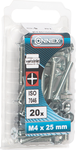 Afbeelding laden in galerijviewer, Connex metaalschroef vz-k m4x25 20st vz - ky4010425