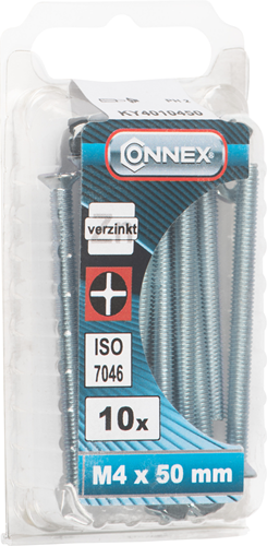 Afbeelding laden in galerijviewer, Connex metaalschroef vz-k m4x50 10st vz - ky4010450