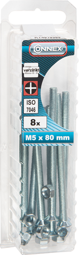 Afbeelding laden in galerijviewer, Connex metaalschroef vz-k m5x80 * 8st vz - ky4010580