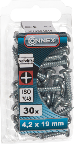 Afbeelding laden in galerijviewer, Connex plaatschroef pank 4.2x19 30st vz - ky4064219
