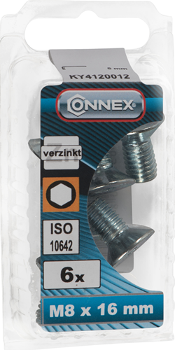 Afbeelding laden in galerijviewer, Connex binnenzeskantbout vk m8x16 6st vz - ky4120012